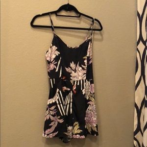 Black printed romper